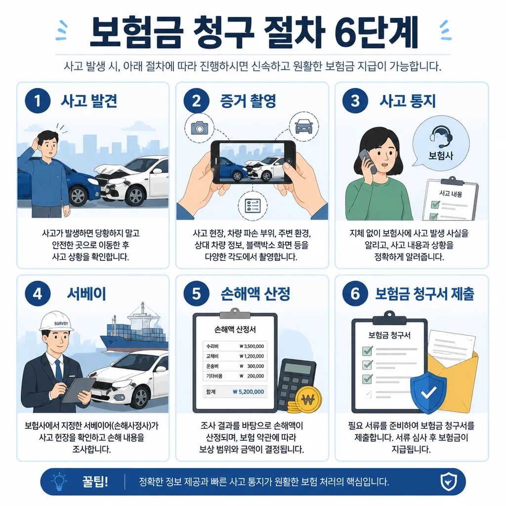 화물 사고 발생 후 적하보험 보험금 청구 절차